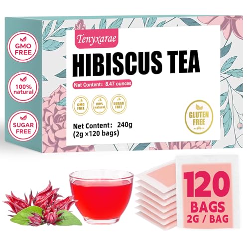 Lavender Flowers Tea Bags-120 Teabags, 2g/Bag, Made with 100% Natural Lavender Flowers. Helps with Relieve Fatigue and Antioxidation|Caffeine-Free|Sugar-Free|Gluten-Free|Vegan Eco-Friendly Tea Bags