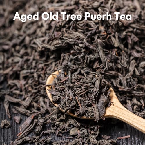 YUANSHENG Pu erh Tea Organic Loose Leaf, Chinese Yunnan Aged Fermented tea, Rich Antioxidants, USDA Organic Ripe Puerh tea, Deep Earthy Flavor, Digestive Health & Wellness tea, 4.23 Oz