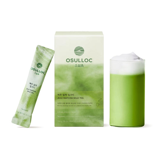 OSULLOC Jeju Matcha Milk Tea Powder Stick Packets, 10 Count