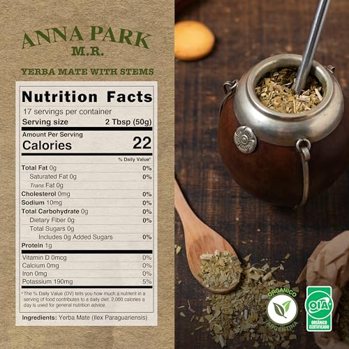 Anna Park Organic Yerba Mate Loose Leaf Tea – Gluten-Free - Naturally Aged, from Argentina, 1.1 lb - 2 Packs