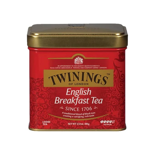 Twinings English Breakfast Loose Tea Tin, 3.53 Ounce Tin (Pack of 1), Smooth, Flavourful, Robust Black Tea Leaves, Caffeinated, Enjoy Hot or Iced