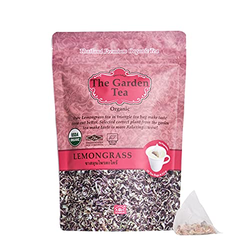 Suwirun Organic Lemongrass Tea 25 Bags – Product of Thailand – Citrusy & Refreshing Herbal Tea, Caffeine-Free, No Calories, Soothes Throat & Aids Digestion, Enjoy Hot or Cold
