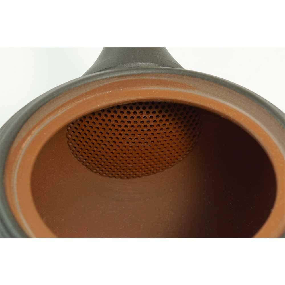 CPWGSM Japanese Teapot Kyusu Tokoname Youhen Clay Teapot 11.8 Fluid Ounces Fusen L161 (1)