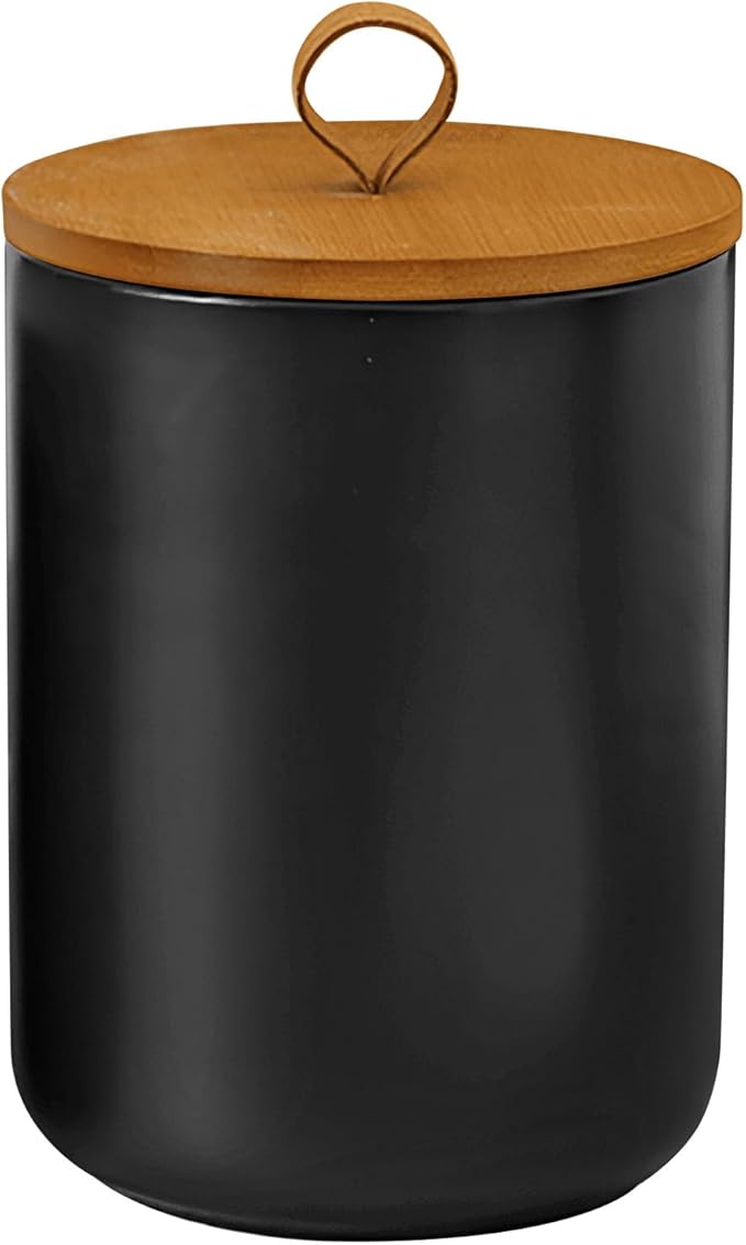Ceramic Storage Jars, Modern Elegant Highly Polished Airtight Gorgeous Storage Canisters with Wooden
