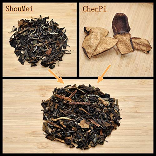 ChaWuWarmSun ChenPi and White Tea Bags, 16 Count, 8 Bags/Box Pack of 2 | 3 Year Aged Chinese Tangerine Peel With ShouMei. Mellow Sweet Taste Without Bitterness. Natural Whole Leaf Infusion.