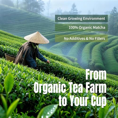 SUKIMI Organic Ceremonial Matcha Powder, First Harvest Ceremonial Grade Matcha, Smooth Green Tea Powder for Daily Drinking, USDA Organic, Non-GMO