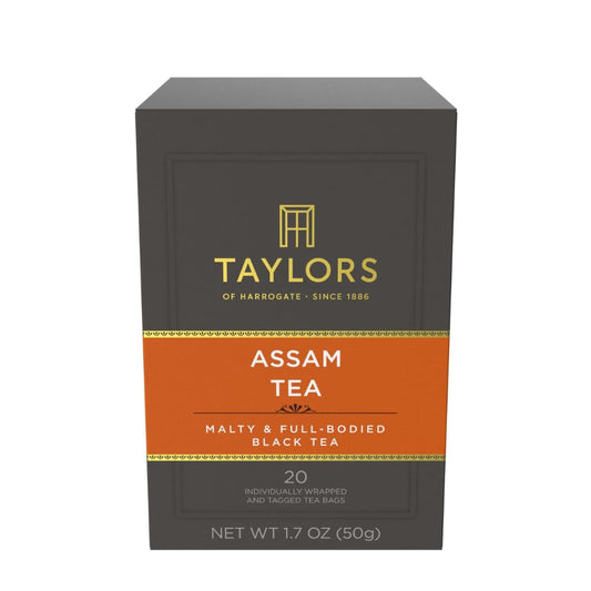 Taylors of Harrogate Assam, Black Tea, Individually Wrapped Bags, 20 Count, Full-bodied, Satisfying & Malty, Caffeinated, Enjoy Hot or Iced