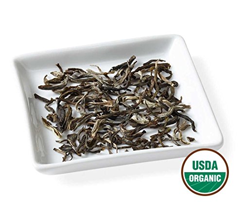 Golden Moon Tea Organic Jasmine Green Tea - Finest Leaves & Flowers - Loose Leaf, Non-GMO - Travel Tin (34 Servings)
