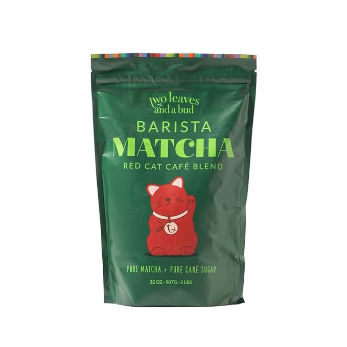 Two Leaves and a Bud Barista Matcha Sweetened Latte Blend (60 Servings), Japanese Matcha Latte Powder, Matcha Green Tea Powder, 1 Resealable Bag, 2 lbs (907g)