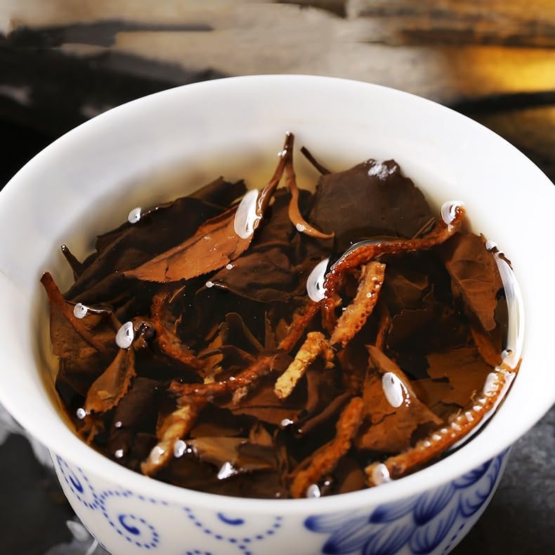 Chinese Kung Fu Tea-Chen Pi Bai Cha Dried Tangerine Peel White Tea, Fuding White Tea, Small Square-Shaped Leaves, 250g, 42 Individually Packaged Bags