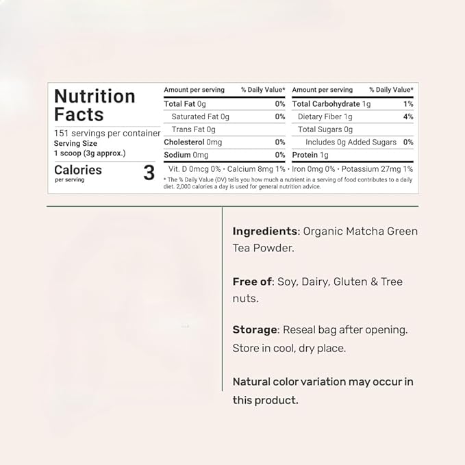 0.5lb/3pakc, Premium Culinary Grade, USDA-Certified Organic Matcha, 100% Pure Green Tea Powder, Perfect for Lattes, Smoothies, Desserts and Baking, Sugar Free, Gluten Free