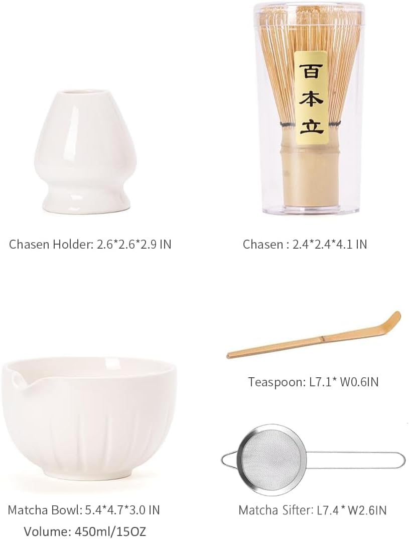 TANG PIN Matcha Set - Match Bowl and Whisk, 15 OZ Matcha Whisk Set