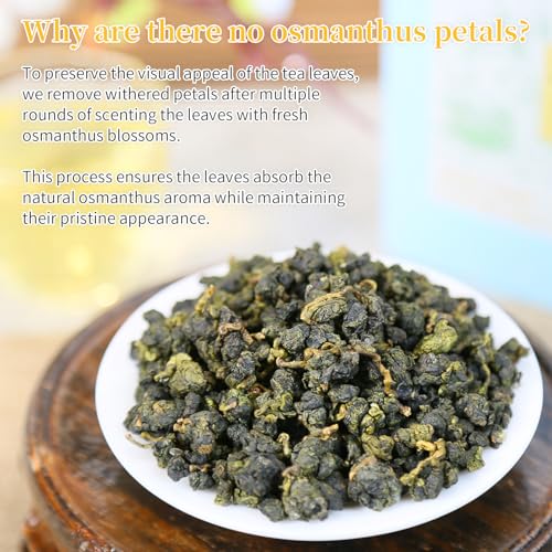 Yuexi Osmanthus Oolong Tea Loose Leaf Premium Taiwan Oolong Tea Taiwan Tea Natural Osmanthus Fragrance Sweet Taste 150g/5.29oz Taiwan Gao Shan Ulong Tea 桂花乌龙茶 台湾茶 桂花烏龍茶 台灣烏龍茶