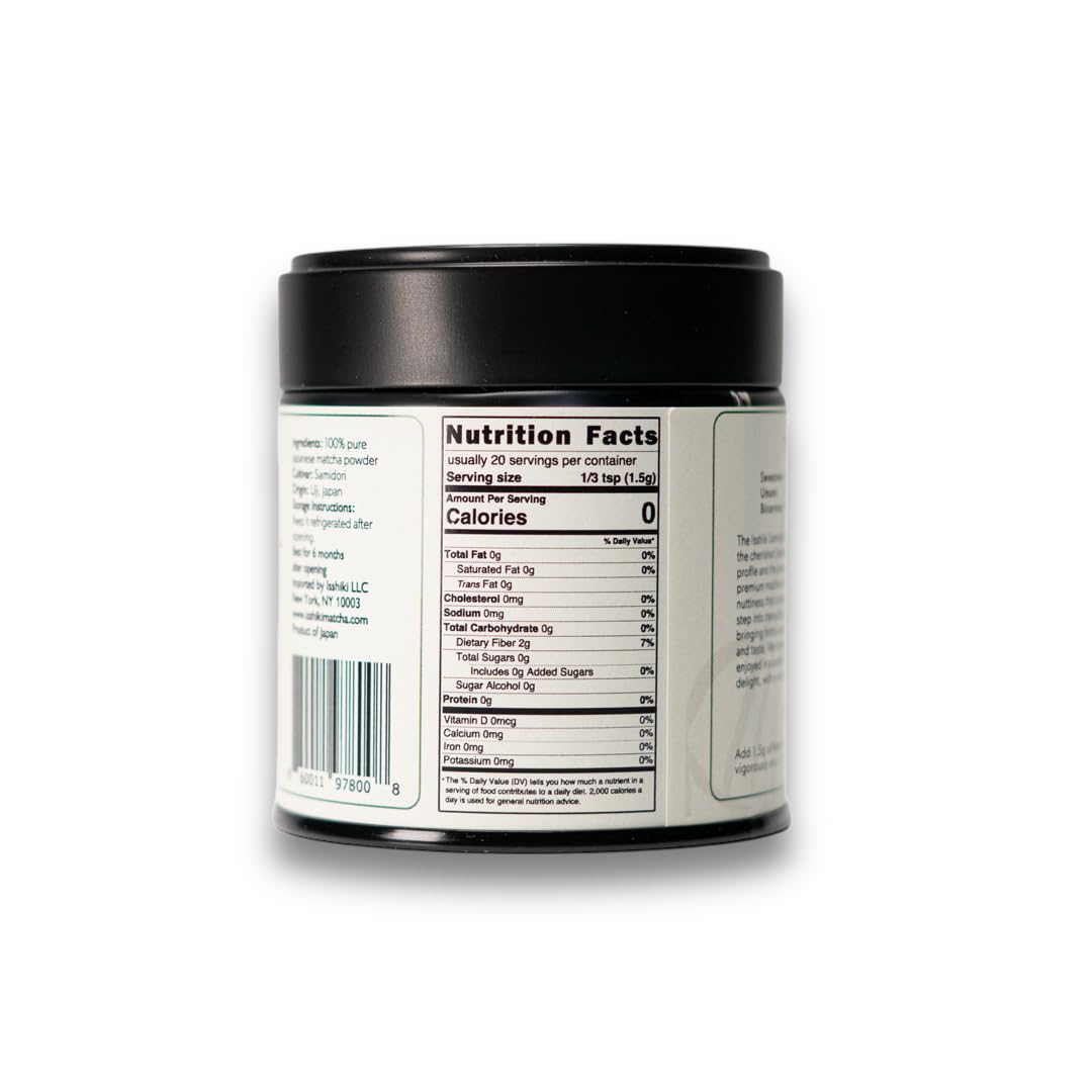 Isshiki Matcha Powder – Premium Ceremonial Grade Samidori Green Tea from Uji, Japan – Exceptional Authentic Japanese Matcha - Quality 30g Tin - 20 Servings