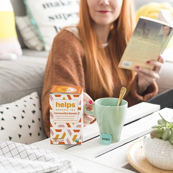 HELPS TEAS | Helps Immunity Boost | Organic herbal blend of Echinacea, Eucalyptus, Mint, Linden, Thyme and Natural Honey Flavor. Facilitates Respiratory Health | 16 Tea Bags |