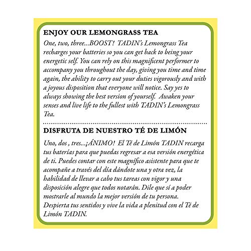 Tadin Lemongrass Herbal Tea. Caffeine Free. 24 Tea Bags. 0.84 oz. Pack of 2