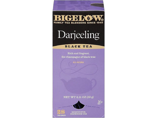Bigelow Darjeeling Blend Tea 28-Count Box Full Caffeine Premium Black Tea Bold and Antioxidant-Rich Full Caffeine Black Tea in Foil-Wrapped Bags