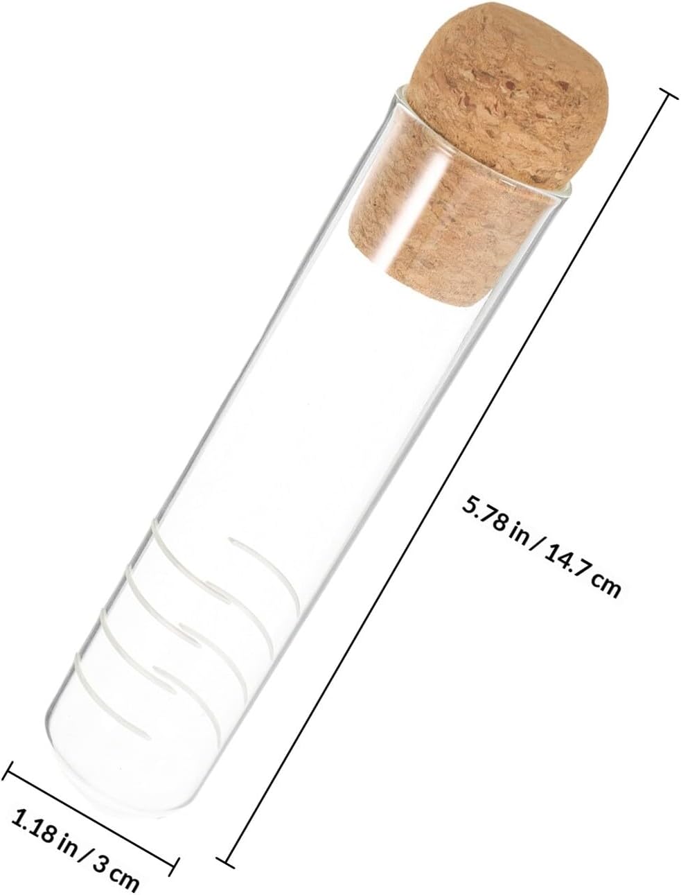 6pcs Glass Tea Infuser Tubes with Cork Stoppers Borosilicate Glass Strainers for Loose Leaf Tea Brewing at Home Or Office