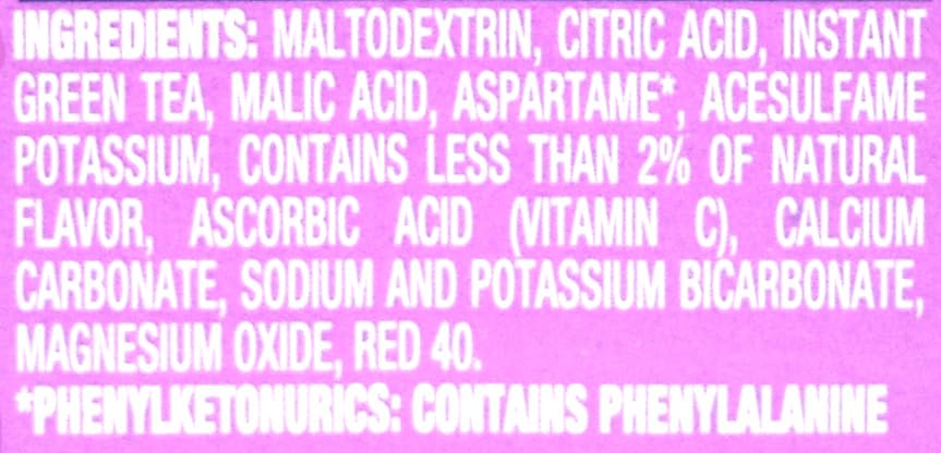 Crystal Light On-The-Go Drink Mix, Natural Flavor Powdered Beverage Mix, Made with Green Tea, No Artificial Flavors, 5 Calories Per Packet, Raspberry Green Tea, 0.09 Ounce Packets, 10 Count (Pack of 6)