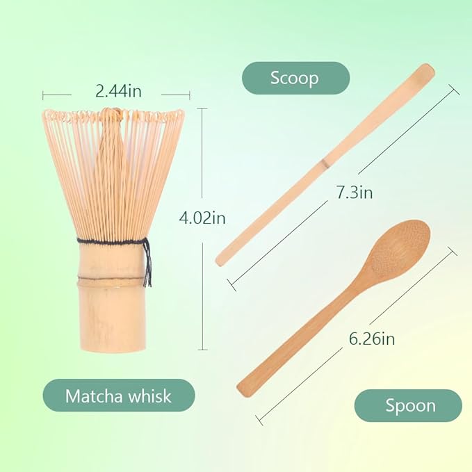 Joyscale Bamboo Matcha Whisk Set, Chasen, Scoop(Chashaku), Tea Spoon, Bamboo Whisk for Matcha Tea, Matcha Chasen For Tea Lover Gifts