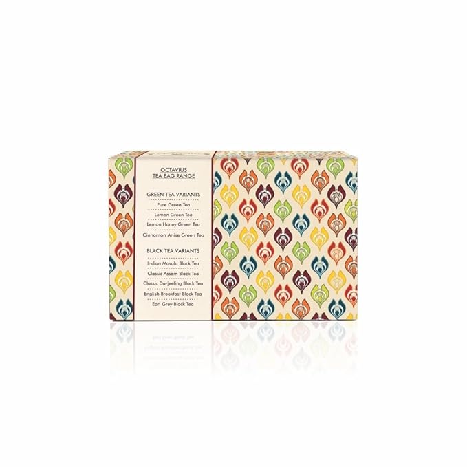 Octavius Assorted Black Tea Sampler Pack | 3 Flavours | 50 Tea Bags x 2 Packs | Premium Indian Teas – Darjeeling, English Breakfast, Indian Masala Chai