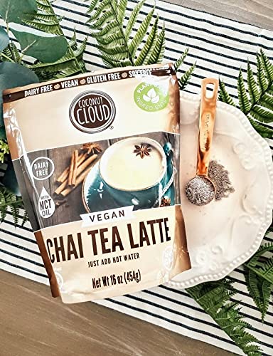 Coconut Cloud Vegan Spiced Chai Tea Latte Powder: Vegan &amp; Dairy Free, 16 oz | Made in Colorado from Premium Coconut Milk Powder, Creamy &amp; Lightly Sweetened, Gluten Free, Soy Free, No Trans Fat