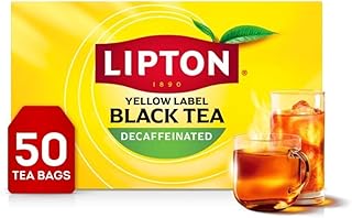 Lipton Decaf Black Tea Bags, Hot or Iced Caffeine Free Tea, 50 Tea Bags