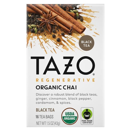 TAZO Tea Bags, Regenerative: Chai Organic Black Tea, & Organic Earl Grey 16CT (2ea) (Variety Pack)