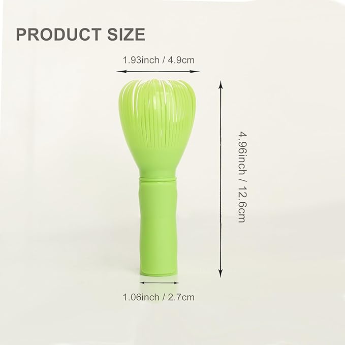 Resin Matcha Whisk - Traditional Japanese Chasen Tea Whisk,Durable Plastic Tea Stirrer & Mixing Tool,No-Stripe Design,Perfect Baking & Utensil Accessories for Tea Lovers（Green）