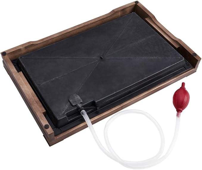 17inch Gungfu Tea Tray Large Wooden Tea Trays with Drainage Water Storage Chassis for Home/Office Kungfu Tea Set Tray (Brown A)