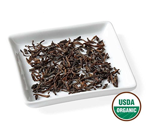 Golden Moon Tea Organic Pu-erh Aged Black Tea - Loose Leaf, Non GMO - Half Pound (96 Servings)