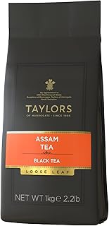 Taylors of Harrogate Assam, Black Tea, Loose Leaf, 1 Kilo Bag|2.2lb (Pack of 1), Full-bodied, Satisfying & Malty, Caffeinated, Premium Whole Leaf Tea