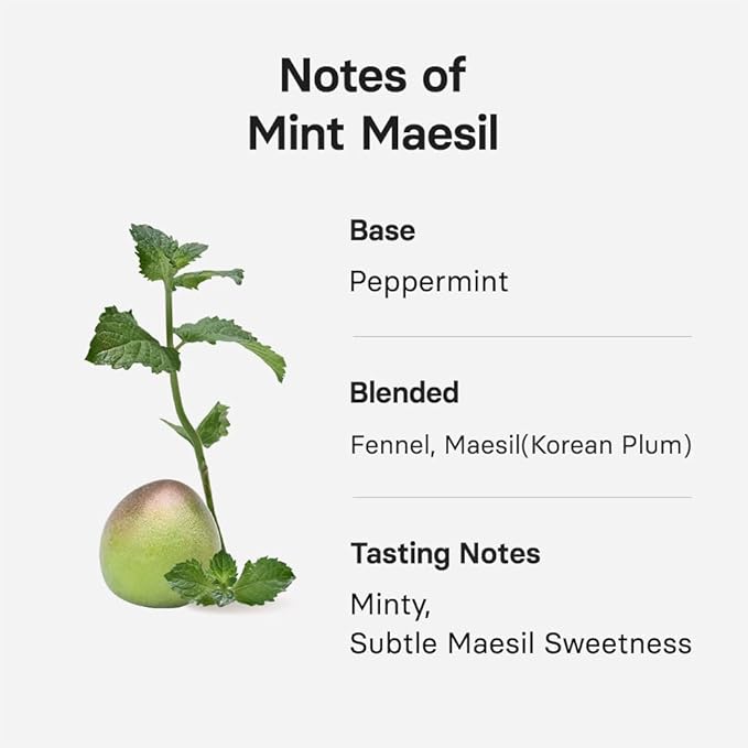 OSULLOC Mint Maesil, Peppermint Tea with Maesil (Korean Plum), Refreshing Herbal Tea, Digestion support, 20 Count, 1.27 oz