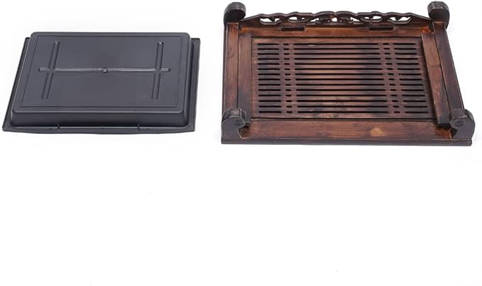 Bamboo Tea Trays for Serving with Drawer Water Storage Drainage Tea Serving Tray Chinese Tea Tray Gongfu for Teahouse Home Office, 15.74"×10.82"×2.75"