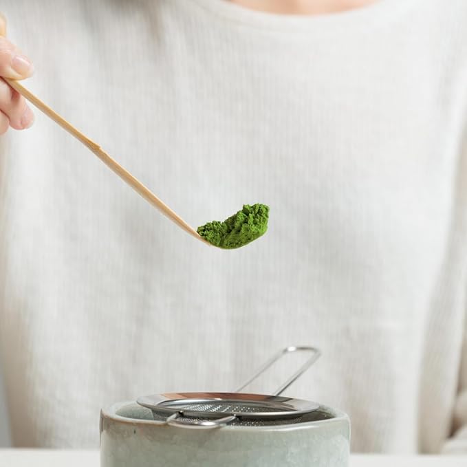 Naoki Matcha Complete Matcha Tea Ceremony Set - Includes: Bamboo Matcha Whisk & Bamboo Tea Scoop, Large Stainless Steel Sifter