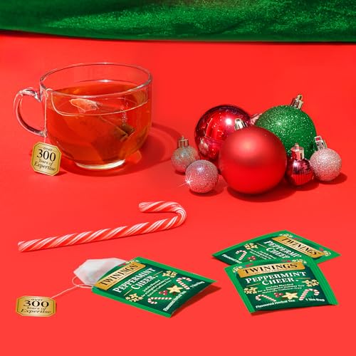 Twinings Christmas Holiday Variety Tea Bag Pack (20 Count), 4 Flavours Include Christmas Tea, Winter Spice, Gingerbread Joy, Peppermint Cheer, Seasonal Gift for Her, Him, Family, Friends