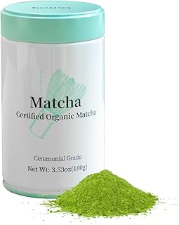 MatchAdmire Ceremonial Grade Matcha Powder, Organic Green Tea Powder, Rich Flavor,100% Vegan with No Fillers, Radiation-Free, 3.53oz Tin