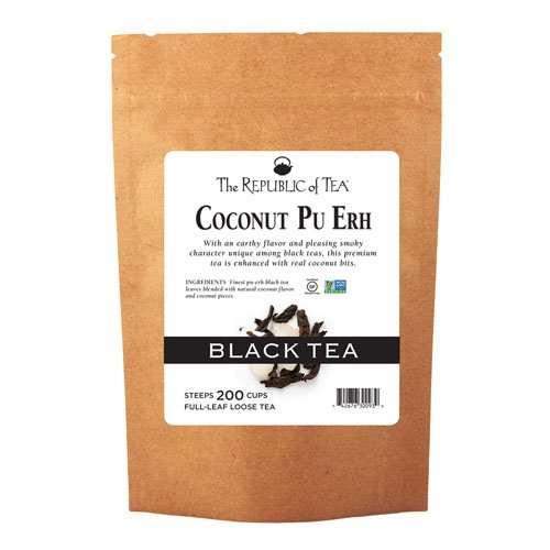 The Republic of Tea Coconut Pu-Erh Full-Leaf Tea, 16 Ounces / 200 Cups