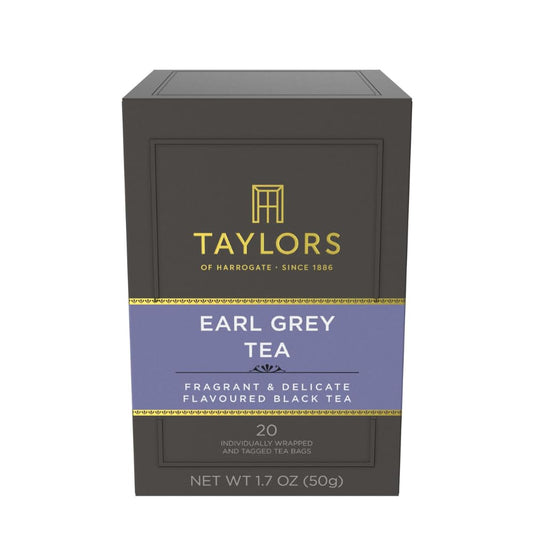 Taylors of Harrogate Earl Grey, Black Tea, Individually Wrapped Bags, 20 Count (Pack of 6), Fragrant, Delicate & Light, Caffeinated, Enjoy Hot or Iced, 120 Teabags
