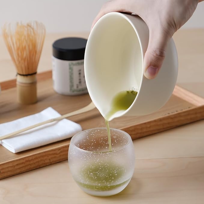 Wenshuo Matcha Kit - Premium Matcha Whisk Set with Traditional Bamboo Tools, Ideal Matcha Tea Set for Home (Crème)