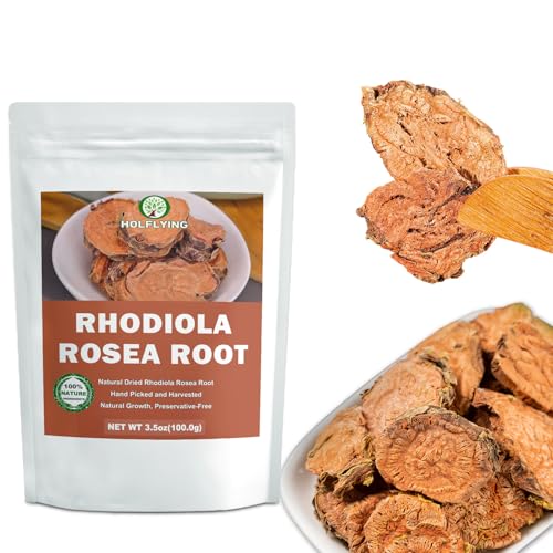 Natural Dried Rhodiola Rosea Root for Tea- 3.5 oz, Cut & Sifted, All-Natural Rhodiola Rosea Herbs, No Additives, No GMO