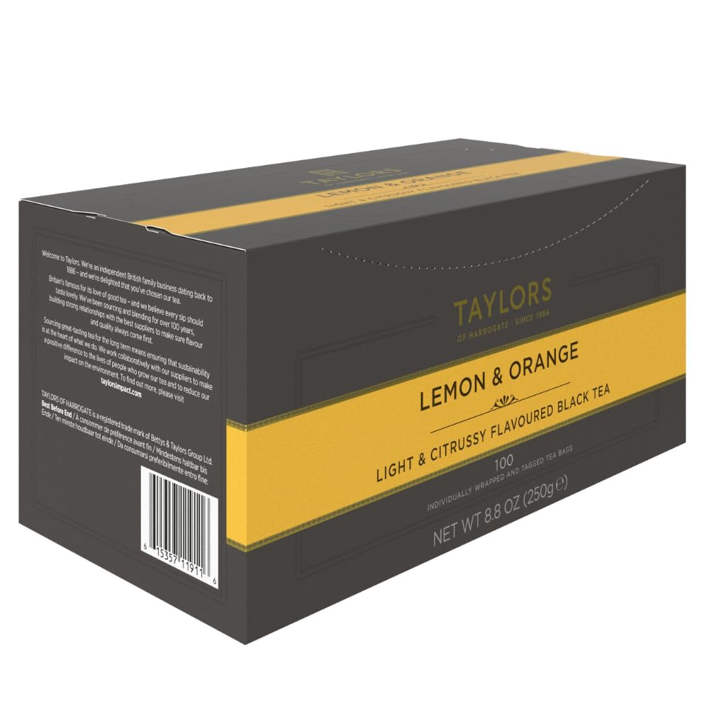 Taylors of Harrogate Lemon & Orange Black Tea Bags, 100ct (Pack of 1)