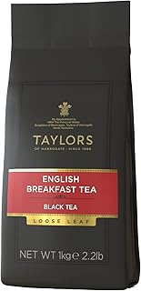Taylors of Harrogate English Breakfast, Black Tea, Loose Leaf, 1 Kilo Bag|2.2lb (Pack of 1), Rich, Bright & Malty, Caffeinated, Premium Whole Leaf Tea