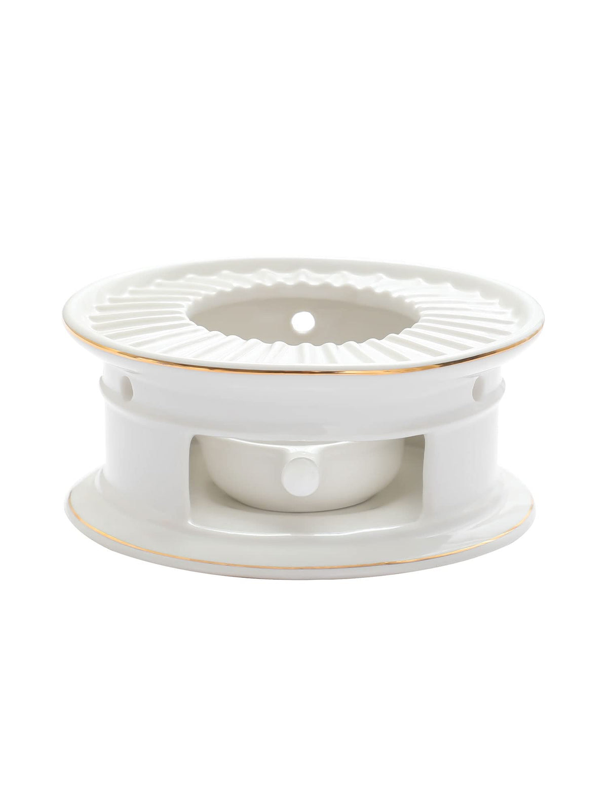CHENP.HMC Teapot Warmer, Ceramic Tea Warmer with Tealight Holder(White)