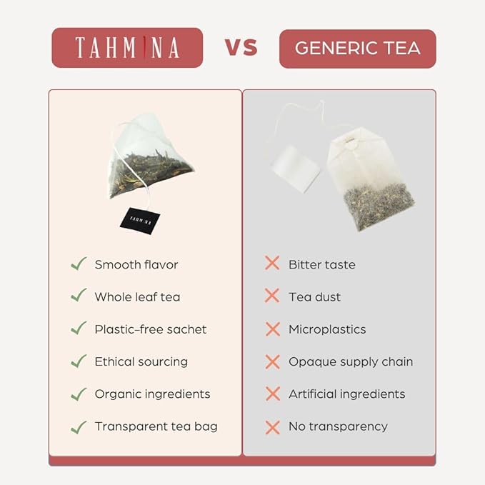Tahmina Saffron Sleep Caffeine Free Tea: Soothing Chamomile and Lavender with Afghan Saffron, 12 Biodegradable Pyramid Tea Bags, Makes 36 Cups of Tea (1 Pack)