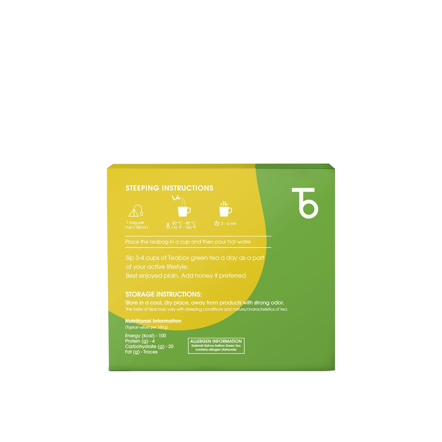 Teabox Green Tea Sampler Bags | 100% Natural I Immunity Boosting Sampler Pack | USDA Certified Organic Green Tea (20 Count (Pack of 1))