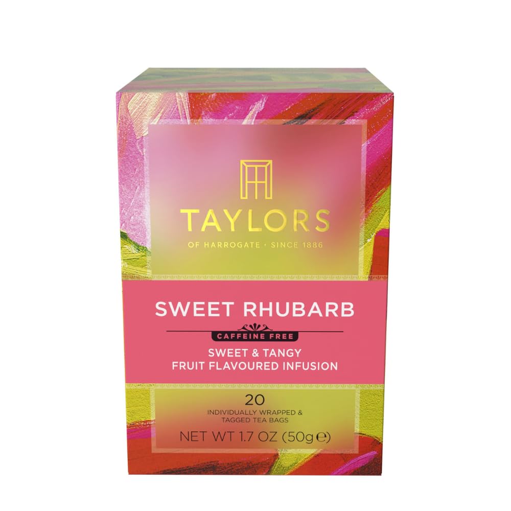 Taylors of Harrogate Sweet Rhubarb Herbal Tea Bags, 20ct (Pack of 1)