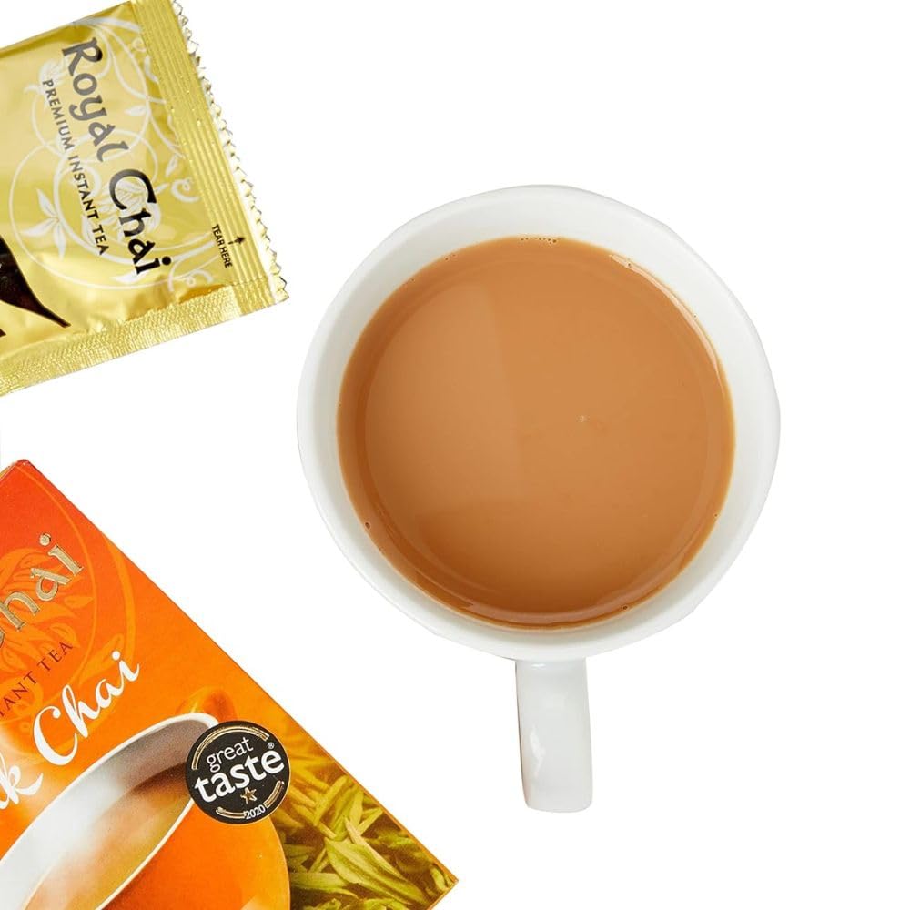 ‎Royal Chai | Karak Chai Sweetened | 10 Count Single Box | All Natural, No Preservatives | Premium Instant Tea | Made in the UK