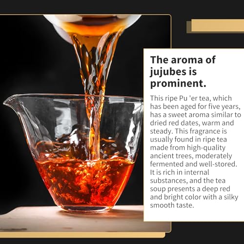 XIXICHA Pu-erh Tea Brick Produced in 2020 Aged Ripe Pu 'er Ancient tree Pu 'er tea Produced in Menghai，Yunnan 500g/17.64oz（250g*2）The aroma of jujubes Additive-free Chinese tea（400 cups）普洱熟茶 73枣香厚砖 云南勐海普洱茶砖