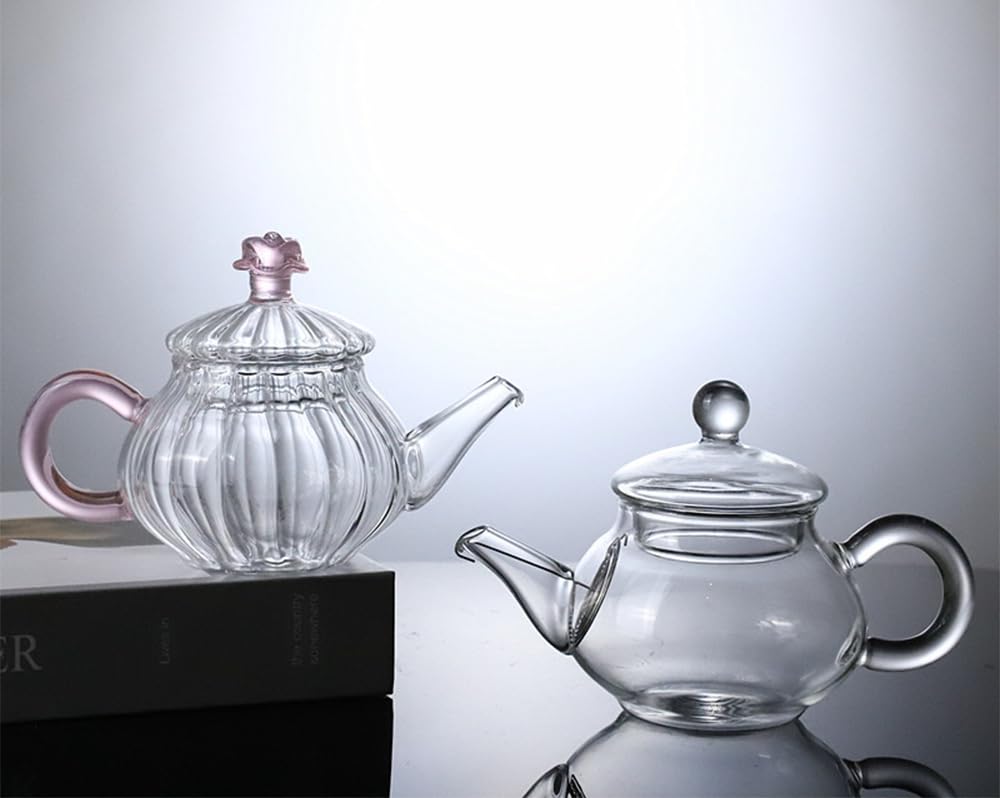 Mozacona Mini Tea Pot, Glass Teapot Small Tea Kettle for One person use,100ml